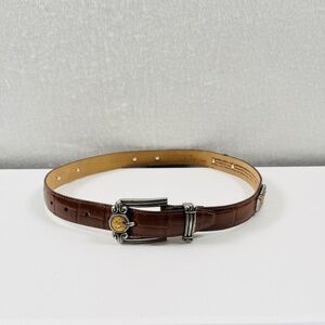 Vintage Brighton Museum Collection Belt Women's Brown Greco Roman Coin 21007 S